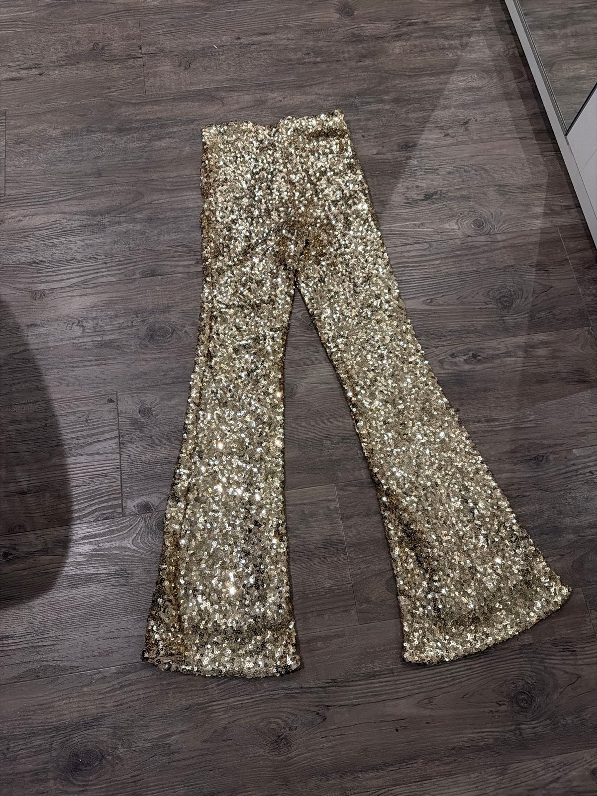 JOSH V Flared Party Broek Goud XXS, Ophalen of Verzenden, Zo goed als nieuw, Maat 34 (XS) of kleiner, Goud