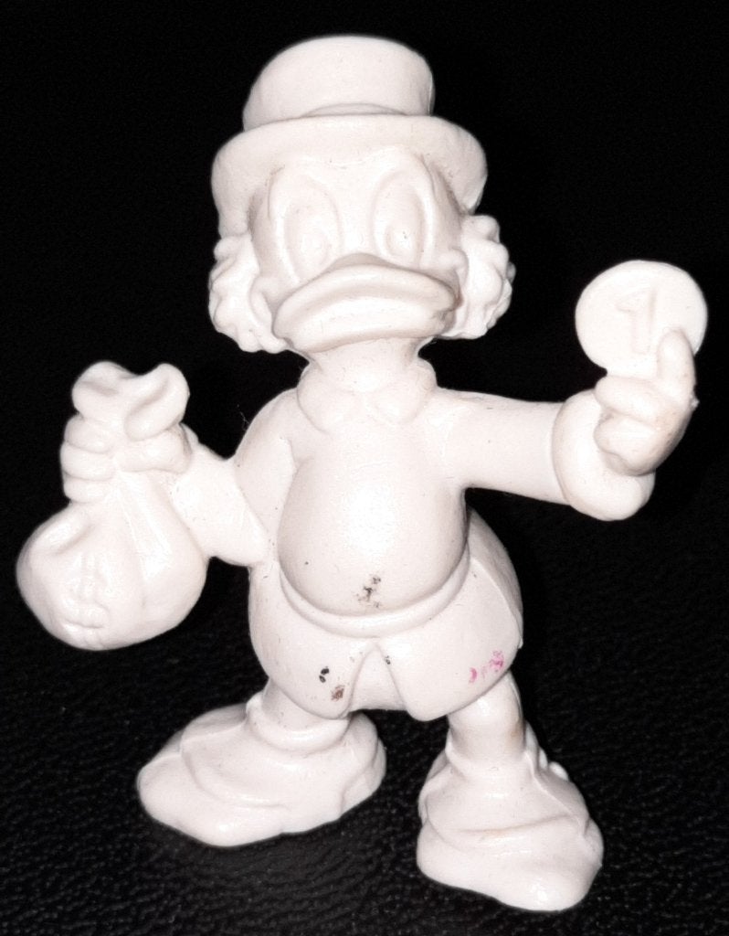 Bullyland wit rubber figuur Dagobert Duck, Verzamelen, Ophalen of Verzenden, Donald Duck, Gebruikt, Beeldje of Figuurtje