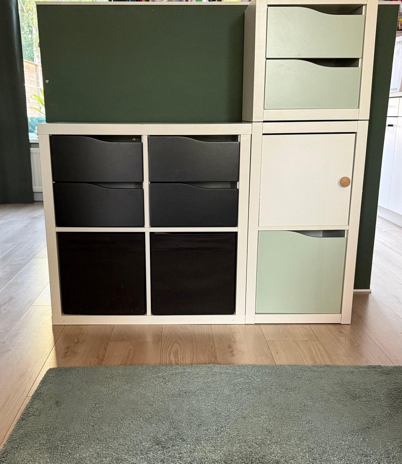 Ikea Kallax 2x deur inzet en 3x2 lades, Ophalen, Minder dan 50 cm, Zo goed als nieuw, Minder dan 100 cm