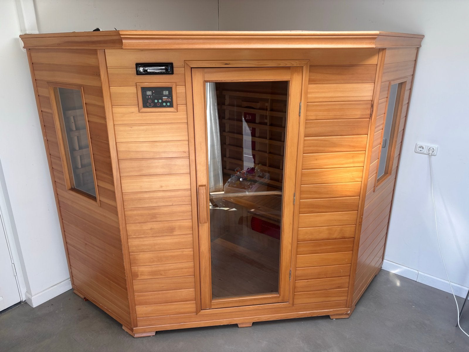 Keramische Infrarood hoek-Sauna met Radio en Ionisator, Ophalen, Gebruikt, Infrarood, Complete sauna
