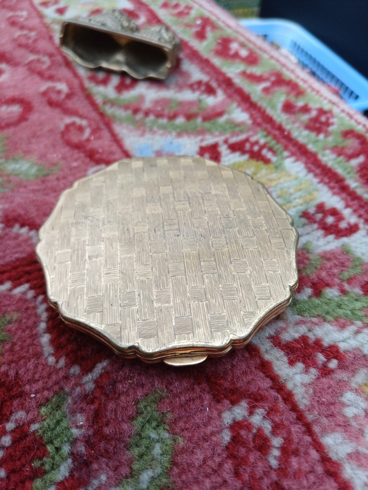 Vintage Stratton poederdoosje met spiegel, Gebruikt, Onbekend, Ophalen of Verzenden, Onbekend