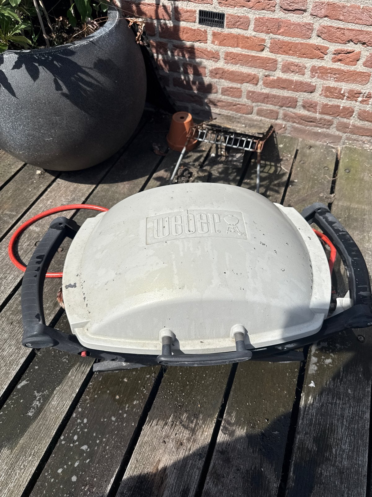Weber Q1000 gasbarbecue met gasfles, Ophalen, Gebruikt