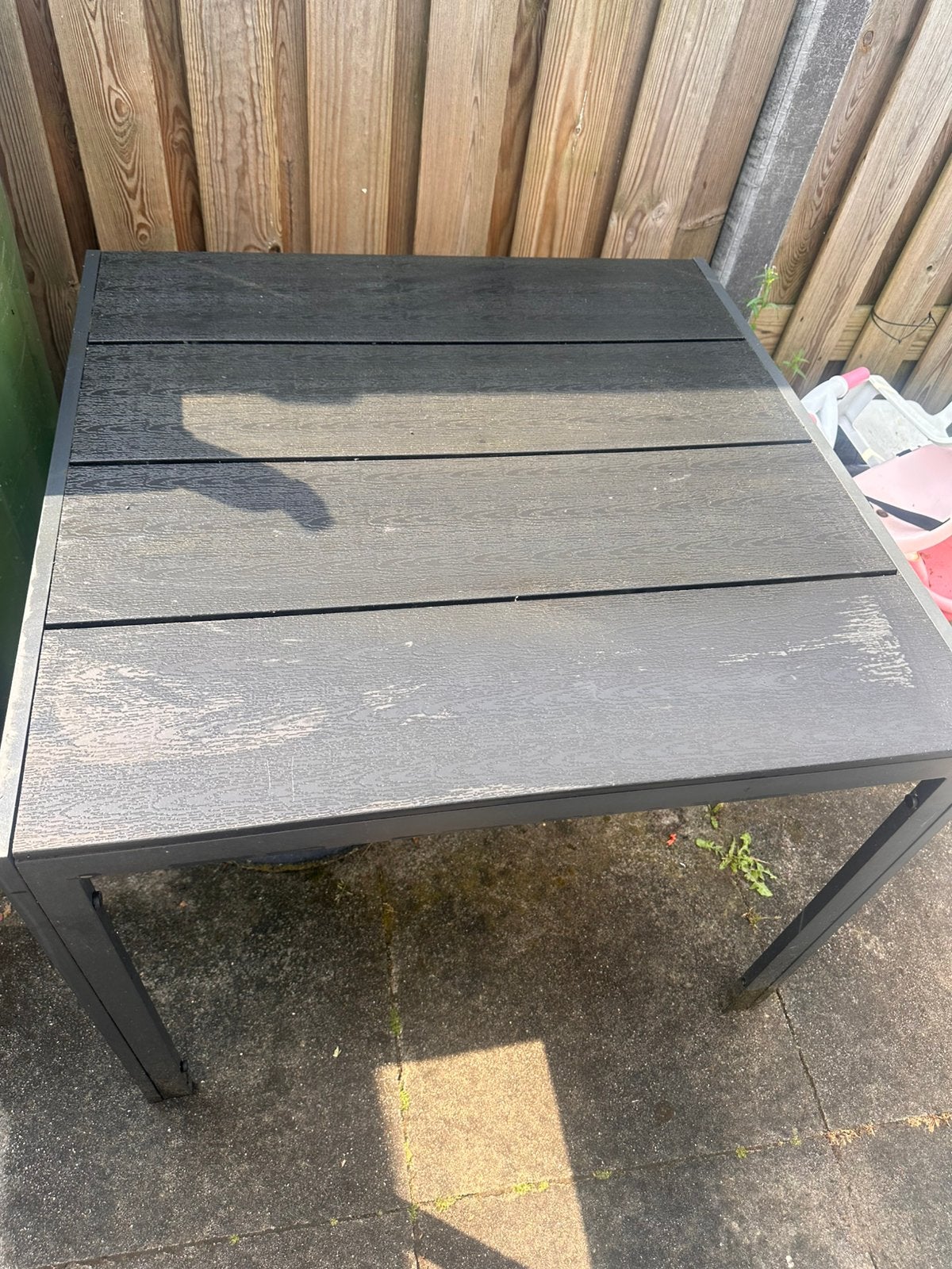 Jysk Tuintafel 90x90 cm Zwart / Antraciet!, Ophalen, Gebruikt, Rechthoekig, Aluminium