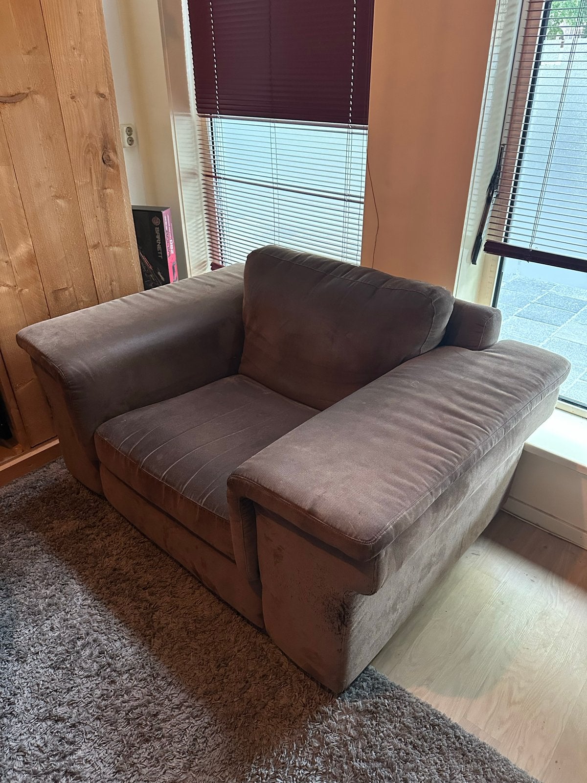 Bruine Loveseat (bank/stoel) - Stevig en Degelijk, Ophalen, Gebruikt, 75 tot 100 cm, 100 tot 125 cm