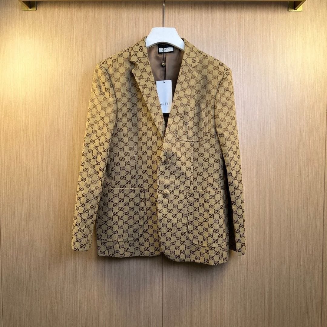 Nieuw mannen GUCCI BLAZER, Verzenden, Nieuw, Overige maten, Bruin