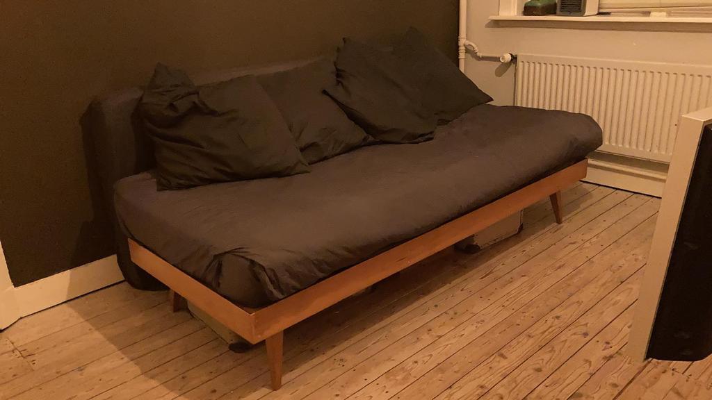 Retro Daybed met matras, Huis en Inrichting, Banken | Sofa's en Chaises Longues, Ophalen of Verzenden, Eenpersoons, Minder dan 150 cm