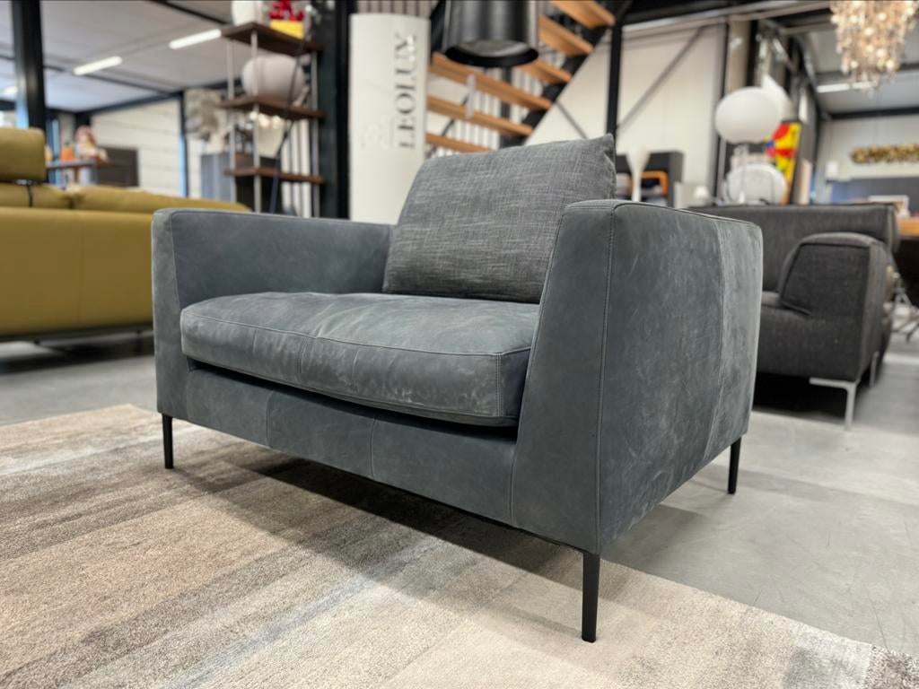 Showmodel Montis Daley 1,5 Zits bank leer Design Loveseat, Ophalen of Verzenden, Nieuw, Leer