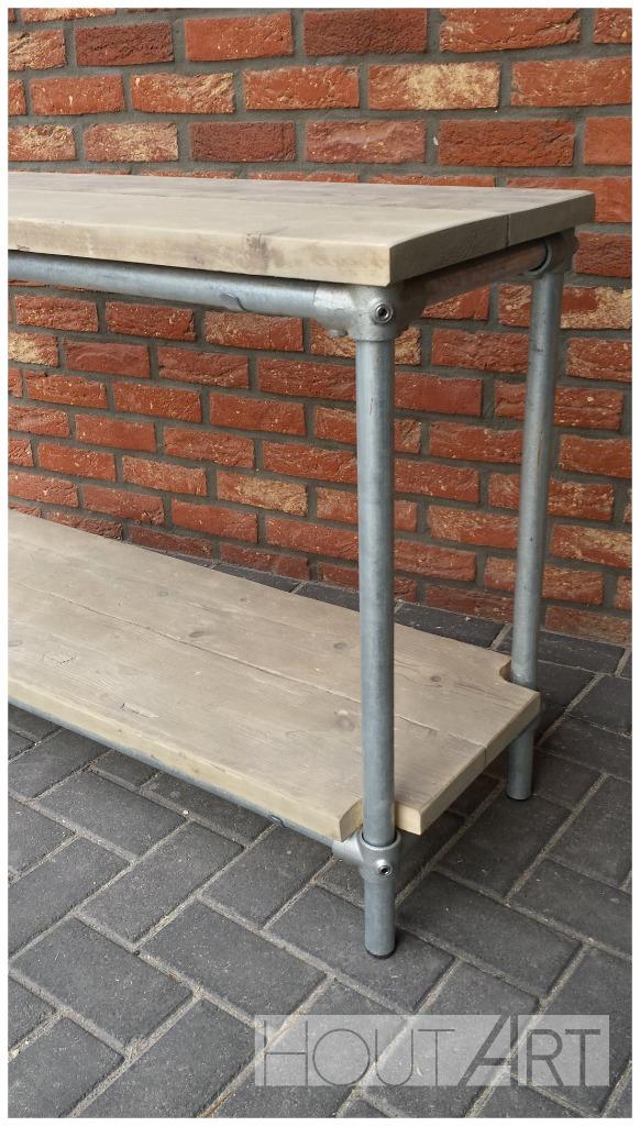 Sidetable steigerbuis met steigerhout NIEUW, Info@hout-art.nl, Nieuw, Ophalen of Verzenden, Hoeves 3, 5482NL Schijndel