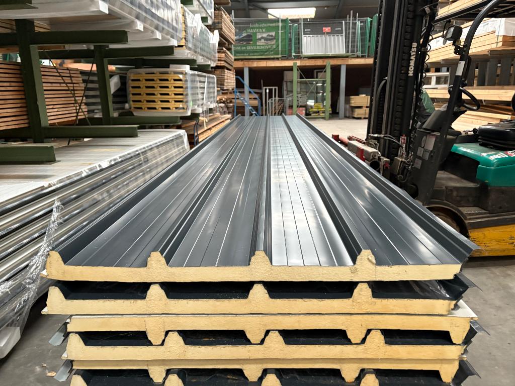 Sandwichpanelen 40 mm  Antraciet 7016 / Wit – 400/500/600 cm, Overige materialen, 20 tot 50 mm, Chiel@mhavik.nl, Nieuw