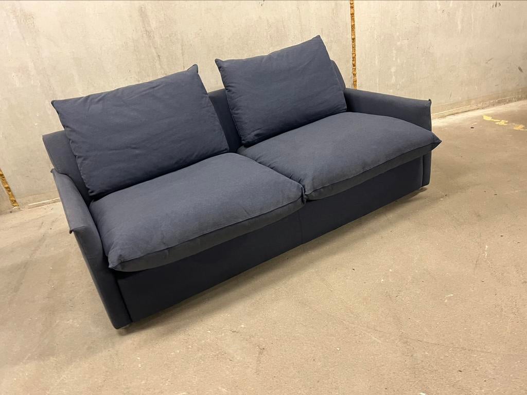 Nieuw Molinari Coccolino 3 zits bank blauw stof Design Dons, Ophalen of Verzenden, Nieuw, Stof