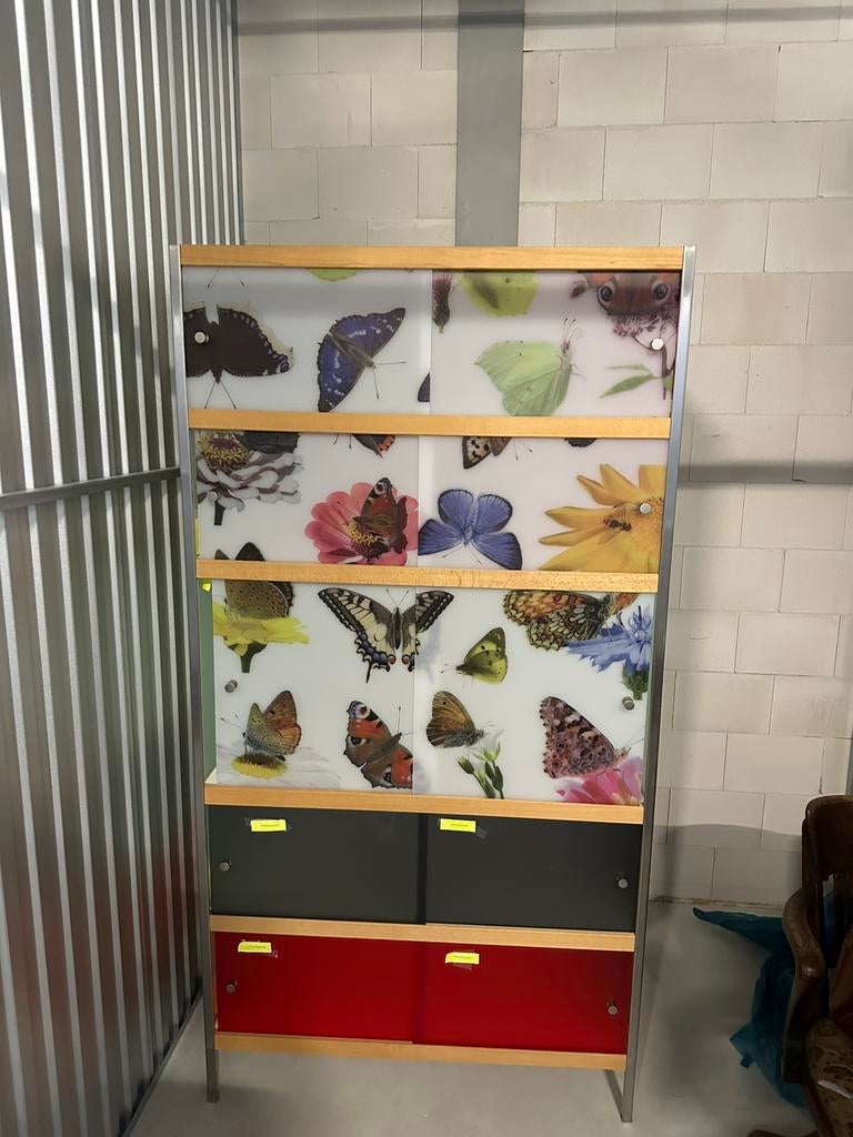 Kewlox kast vlinder motief, Met plank(en), Gebruikt, 200 cm of meer, Ophalen of Verzenden