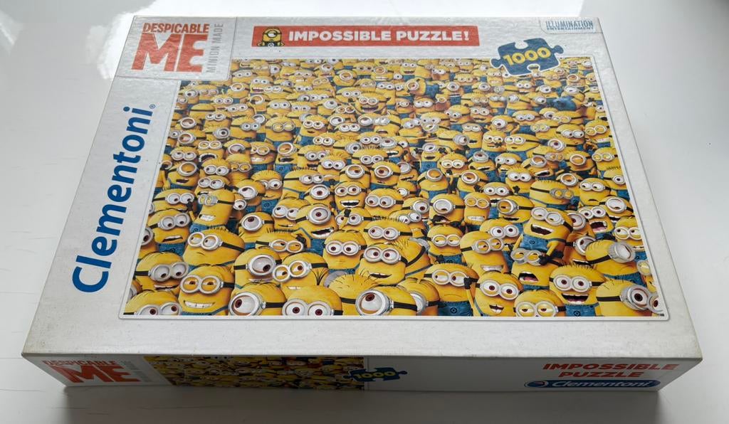 Despicable me puzzel (impossible puzzel, 1000 stukjes), Ophalen of Verzenden, 500 t/m 1500 stukjes, Zo goed als nieuw