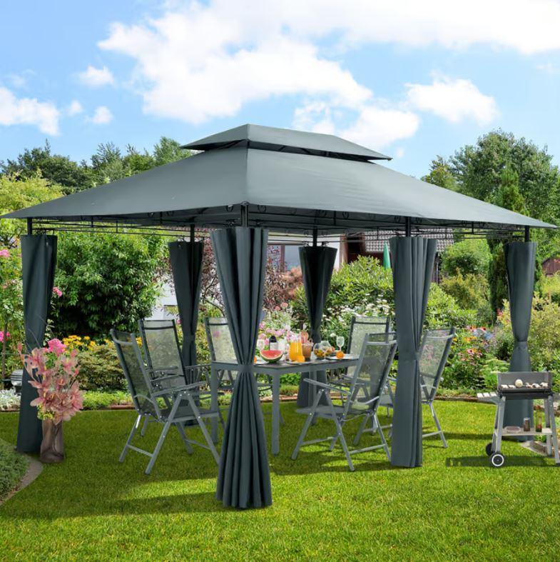 Partytent paviljoen pagodetent 3x4m Antraciet GRATIS BEZORGD, Verzenden, Minder dan 4 meter, Nieuw, Nvt