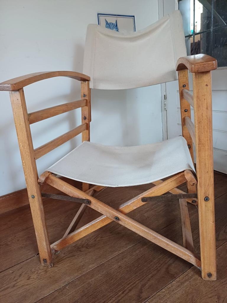 Vintage houten klapstoel, Ophalen, Gebruikt, Bruin, Eén