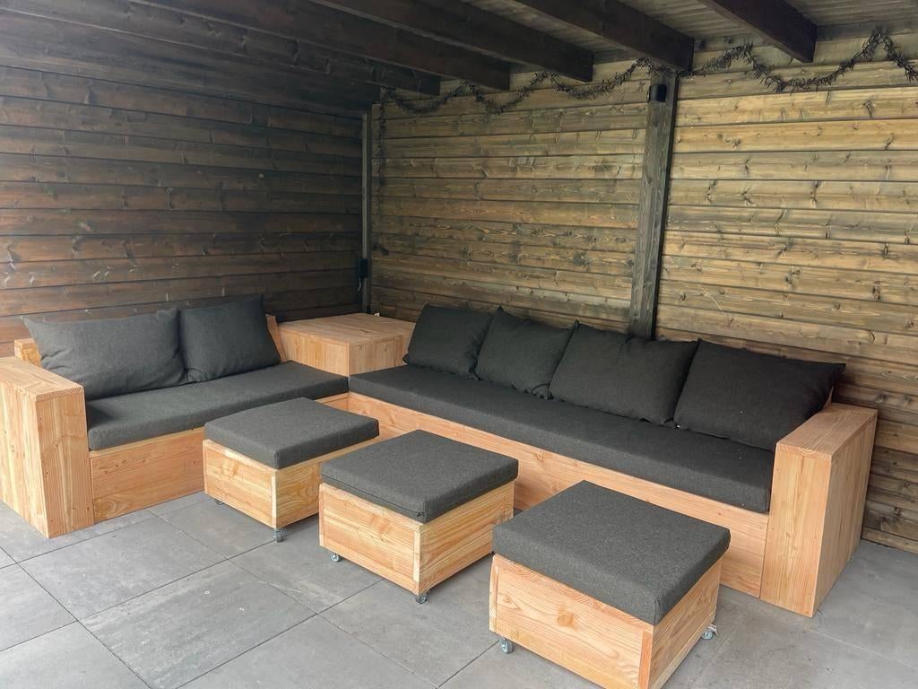 Douglashout Hoekbank Loungeset van Douglas Tuinset behandeld, Tuin en Terras, Tuinsets en Loungesets, Verzenden, Nieuw, 8 zitplaatsen