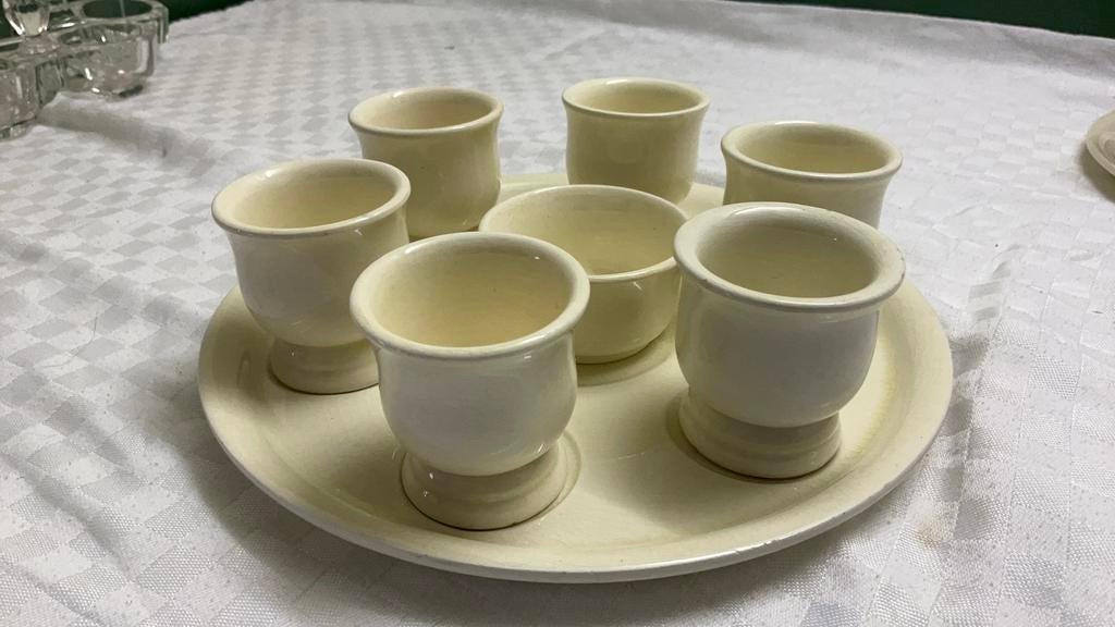 Pasen, eierdopjes set, soc ceramique brocante, Ophalen of Verzenden