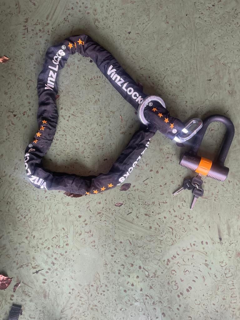 Vinz Lock Kettingslot + Beugelslot. 4 ster Plus 3 sleutels, Ophalen of Verzenden, Zo goed als nieuw