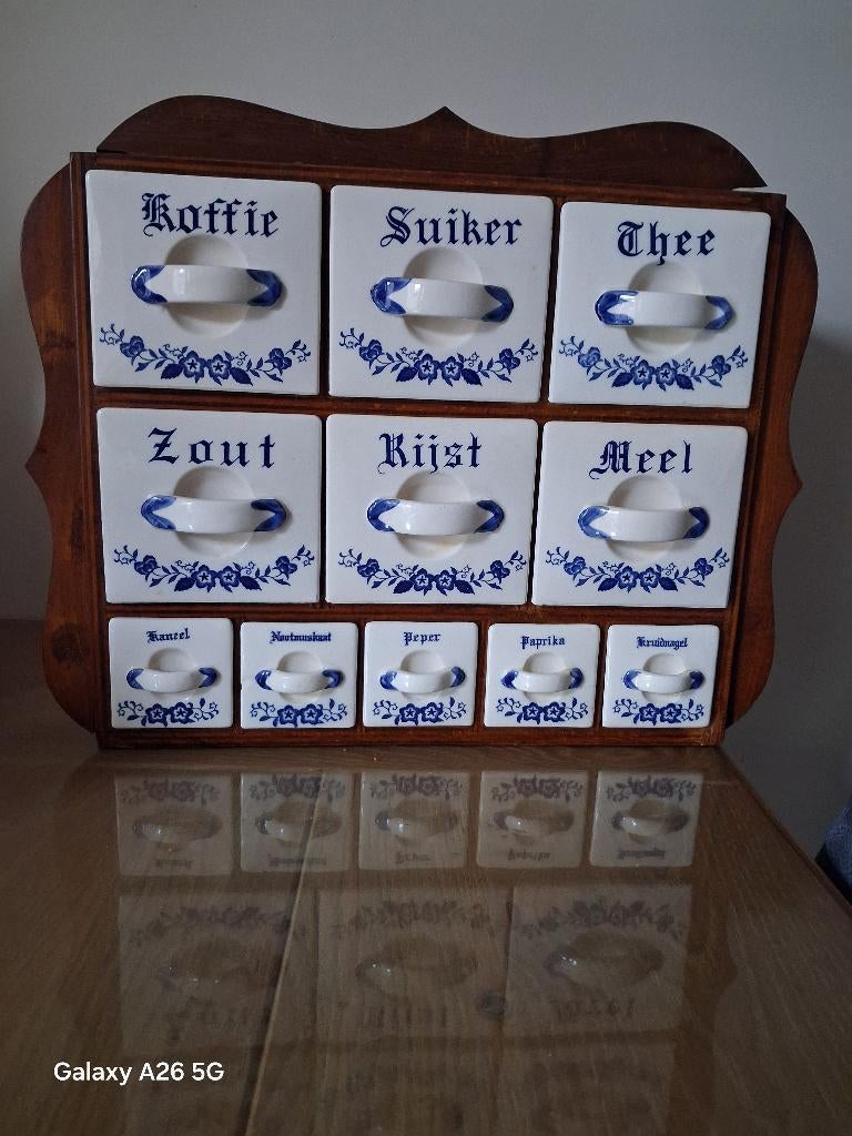 Kruidenkast brocante, Huis en Inrichting, Minder dan 50 cm, Gebruikt, Ophalen of Verzenden, Overige kleuren
