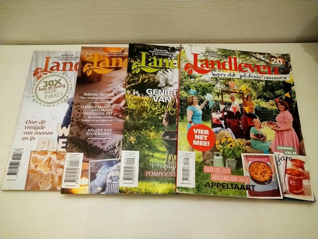 Vier tijdschriften van Landleven uit 2016 en 2019, Ophalen of Verzenden