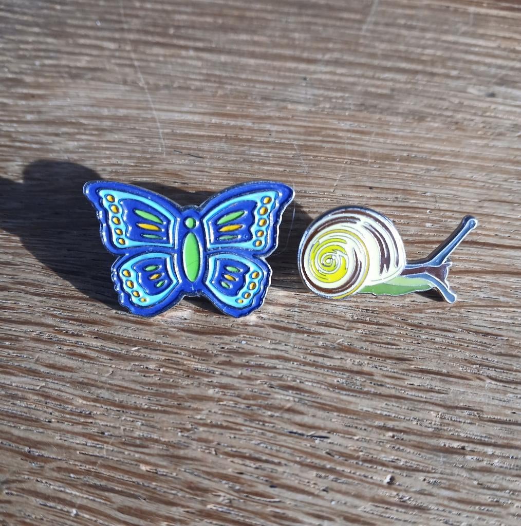 Vlinder en slak pins, Ophalen of Verzenden, Overige materialen, Overige merken