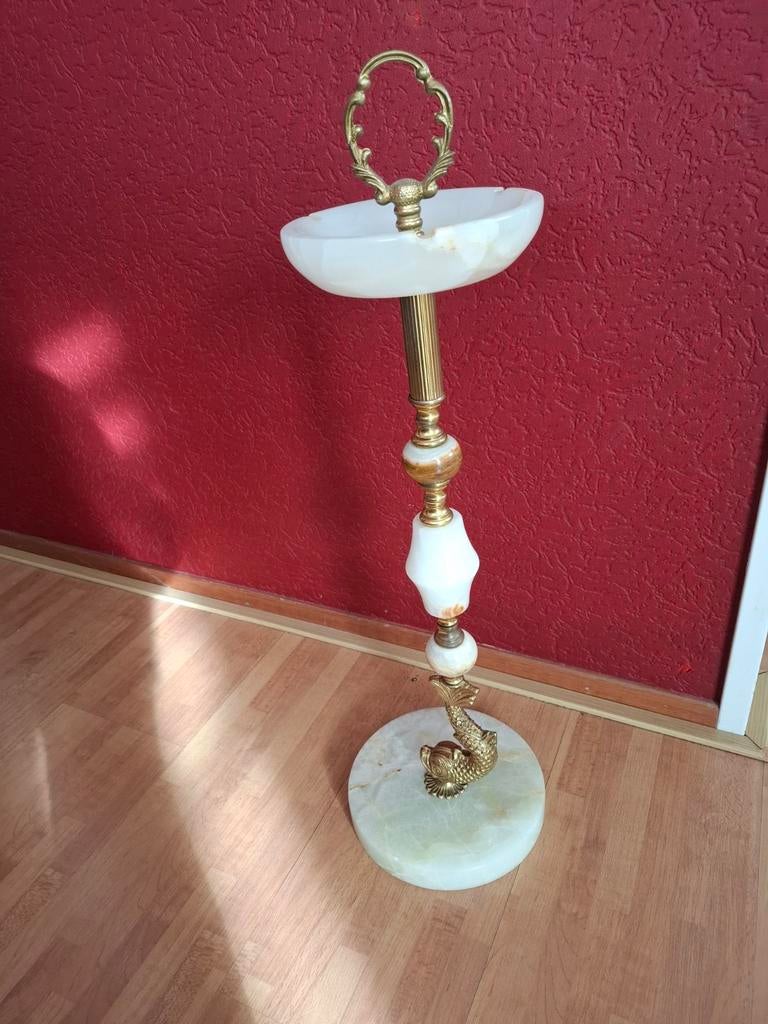 Onyx/marmer karper  asbak Holywood Regency stijl, Ophalen of Verzenden