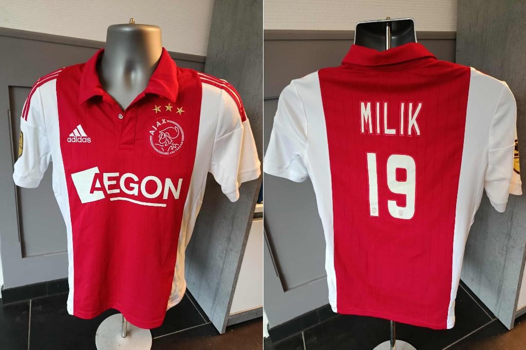 Ajax 2014-15 thuis shirt Milik 19 maat 164cm adidas 13/14Y, Maat XS of kleiner, Ophalen of Verzenden, Zo goed als nieuw, Shirt