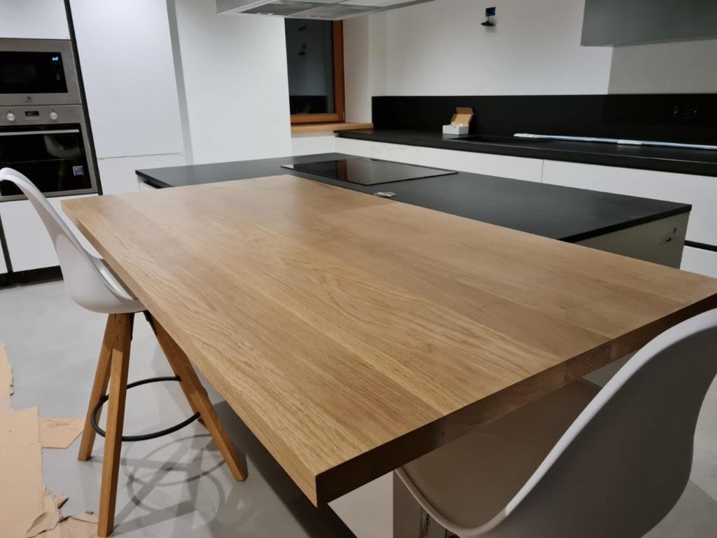 Massief Eiken tafelblad, paneel 120x80x 4 cmA-kwaliteit blad, Ophalen, Nieuw, 150 tot 200 cm, Hout