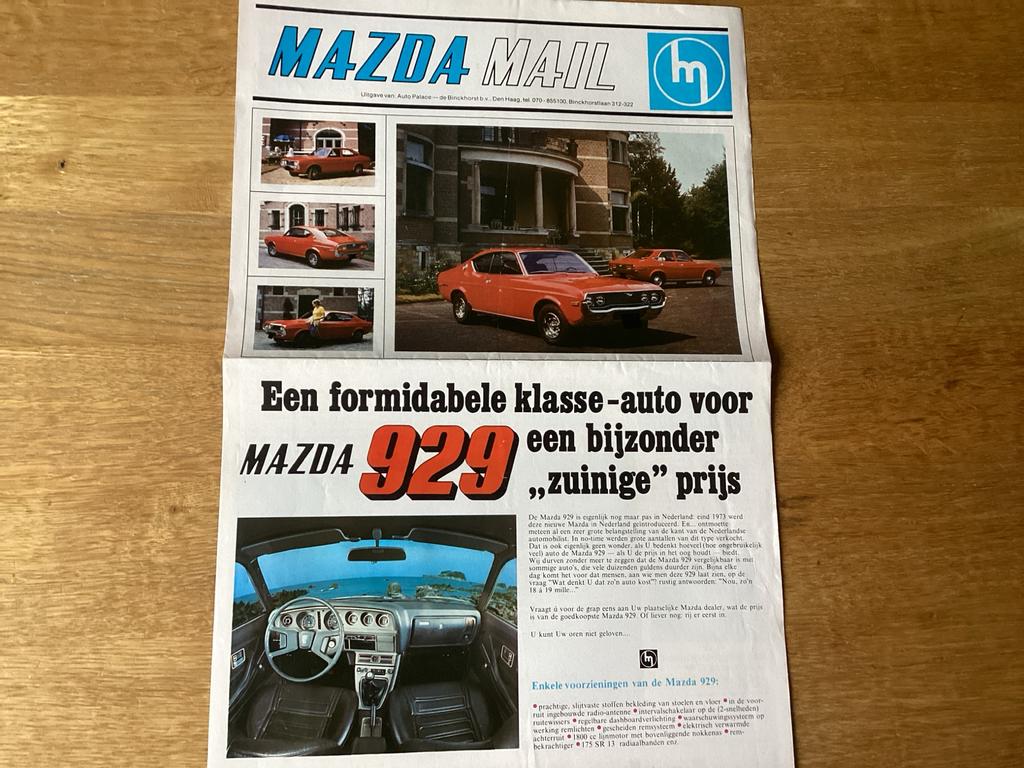Mazda krant met Mazda 929, Ophalen of Verzenden, Zo goed als nieuw, Mazda