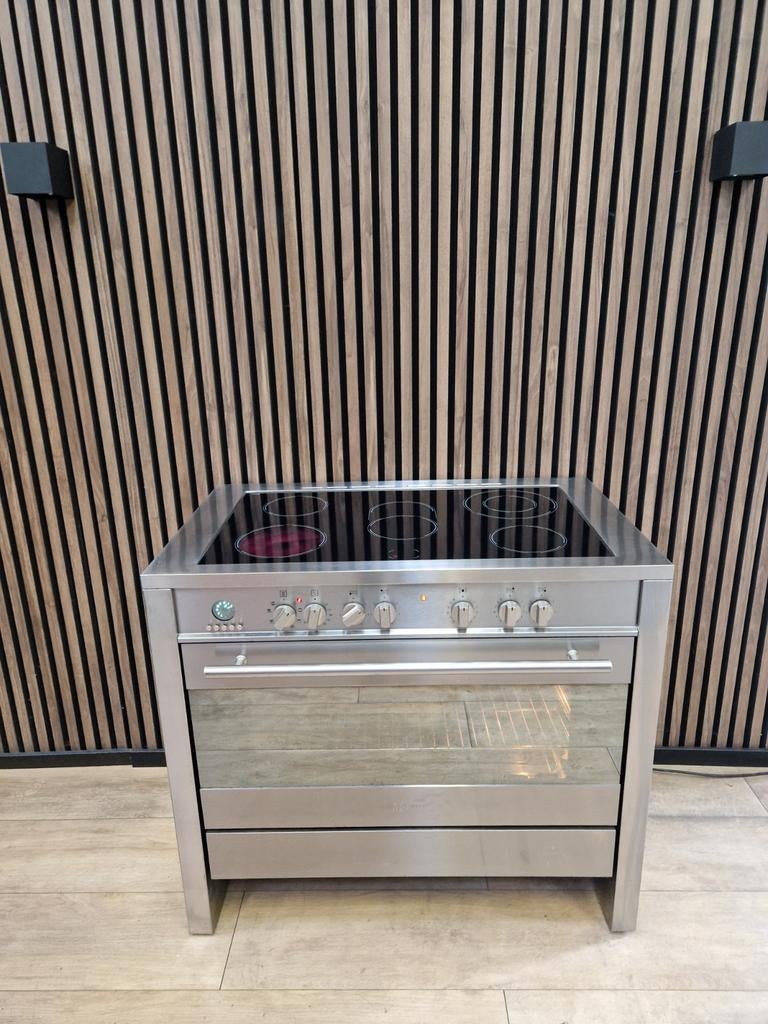 Mooie Rvs Boretti M-systeem Fornuis 100 cm (Gratis bezorgen), 60 cm of meer, Keramisch, Ophalen of Verzenden, Zo goed als nieuw