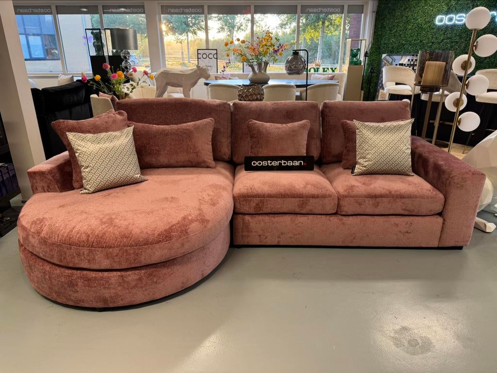 Luxe Velvet Teddy Loungebank Nepal Round 160x290cm NEW, Huis en Inrichting, Banken | Bankstellen, 250 tot 300 cm, Info@oosterbaanwonen.nl