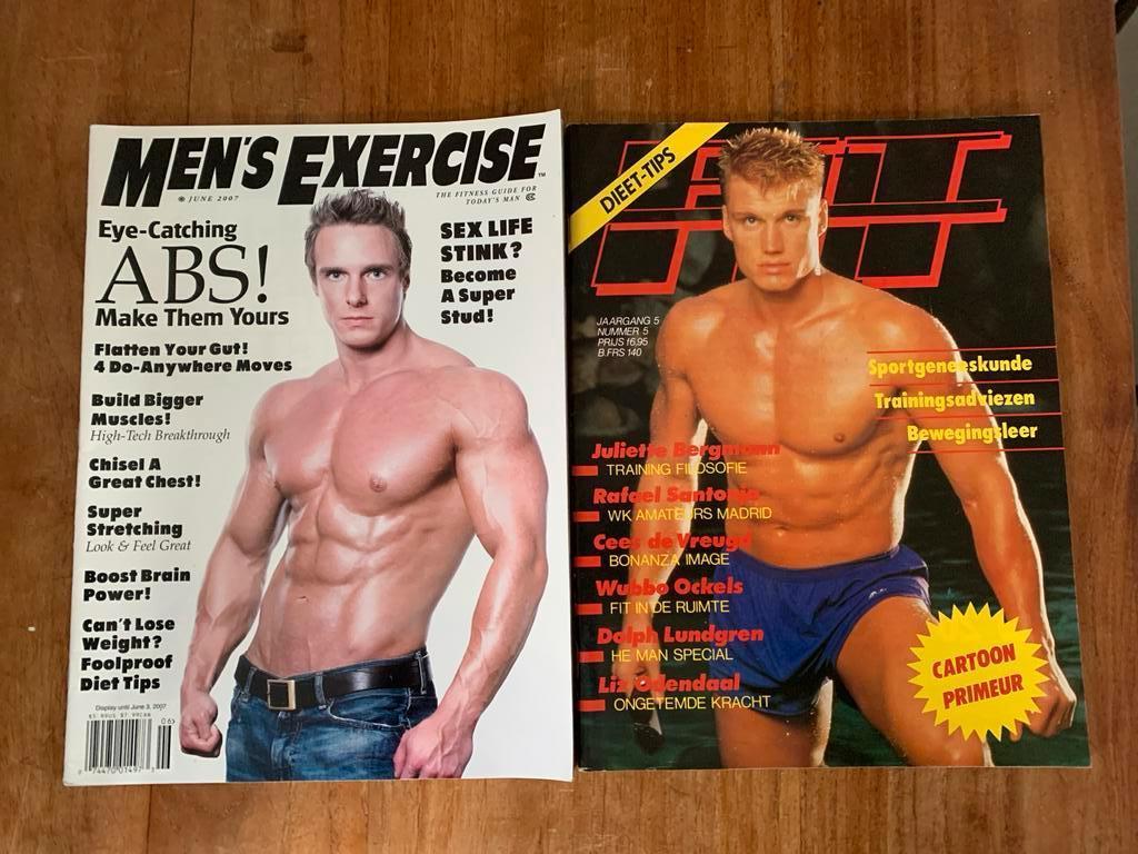Fitness tijdschriften Dolph Lundgren gay interest, Ophalen of Verzenden