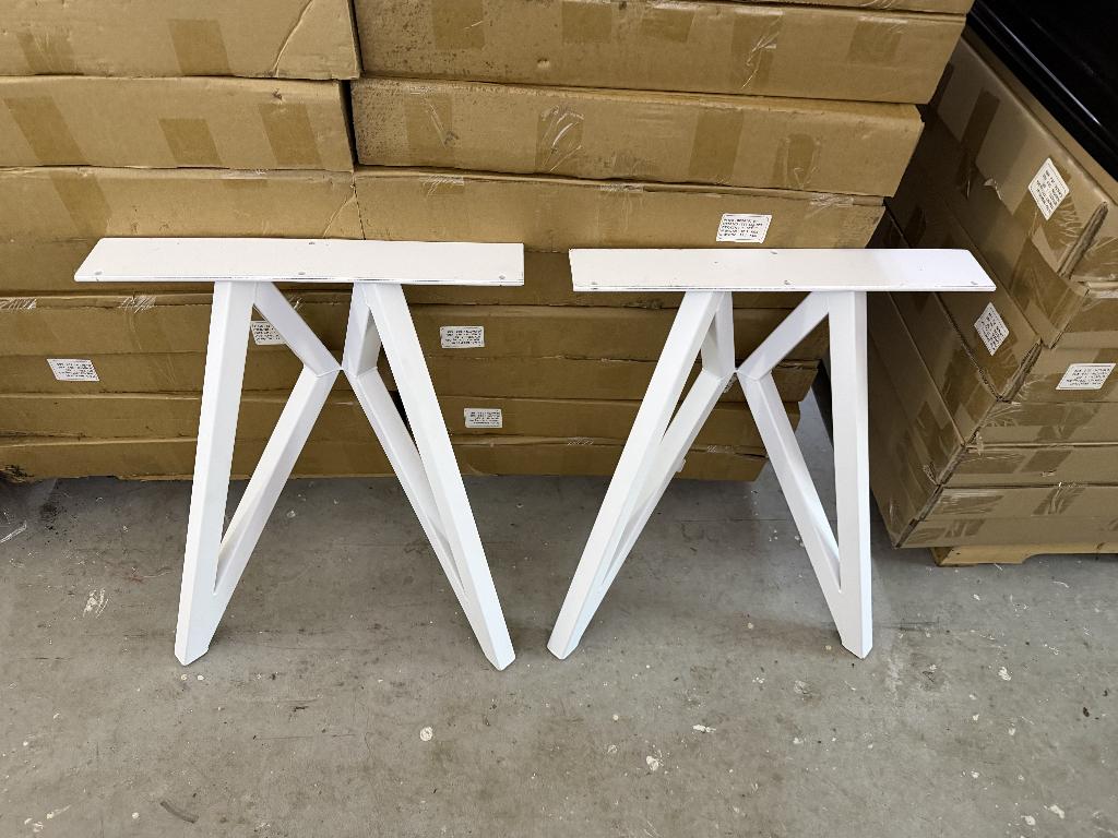 stalen tafelpoten wit gepoedercoat, Tafelpoot, 50 tot 100 cm, Nieuw, Metaal