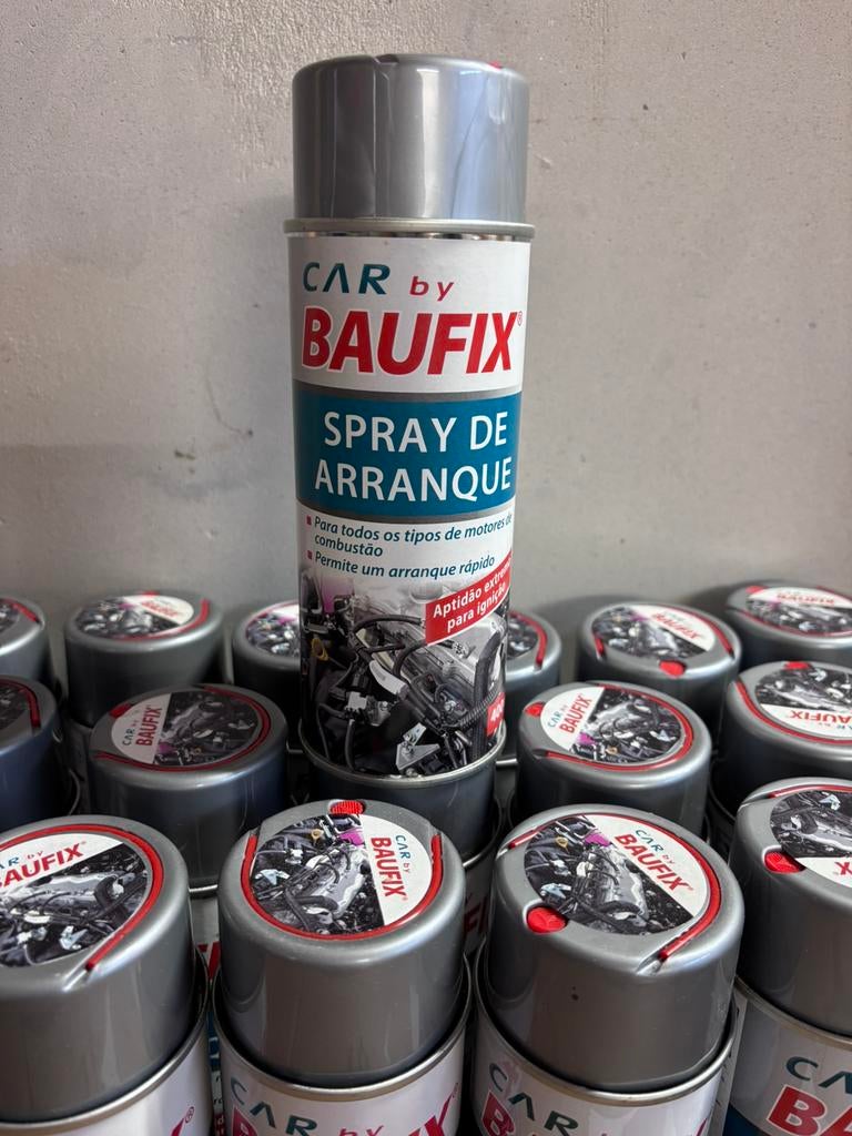 18 stuks spuitbussen Baufix startspray, Ophalen of Verzenden