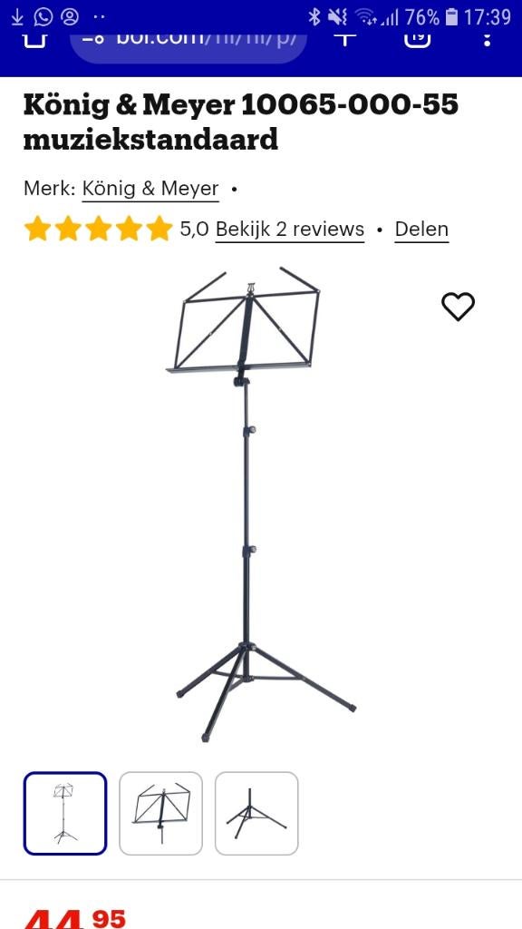 muziekstandaard K&M 10065, Ophalen of Verzenden, Zo goed als nieuw, Muziekstandaard