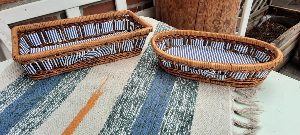 Nieuwe Franse brocante broodmandjes., Minder dan 30 cm, Rond, Nieuw, Ophalen of Verzenden