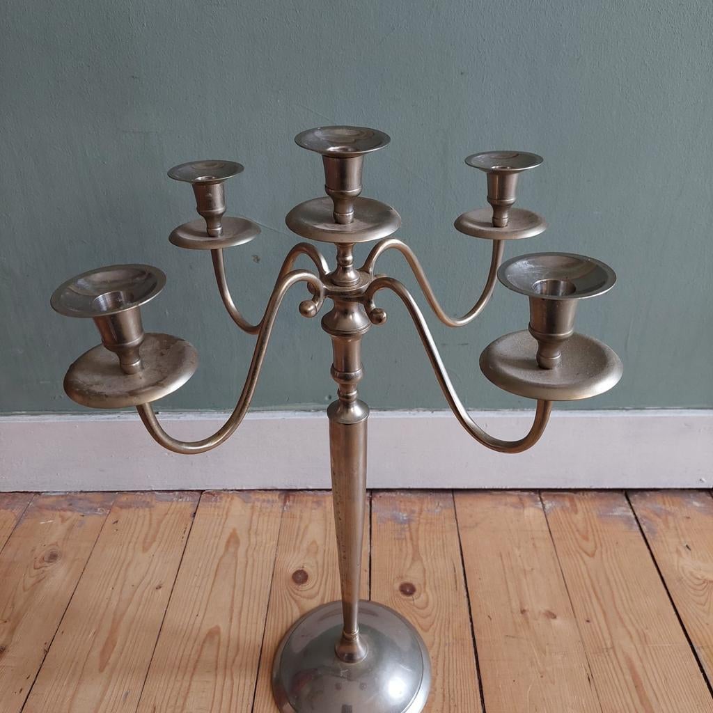 Lucky Vintage grote Kandelaar, 5-arms, 56 cm hoog, Ophalen, Gebruikt, 50 tot 75 cm, .