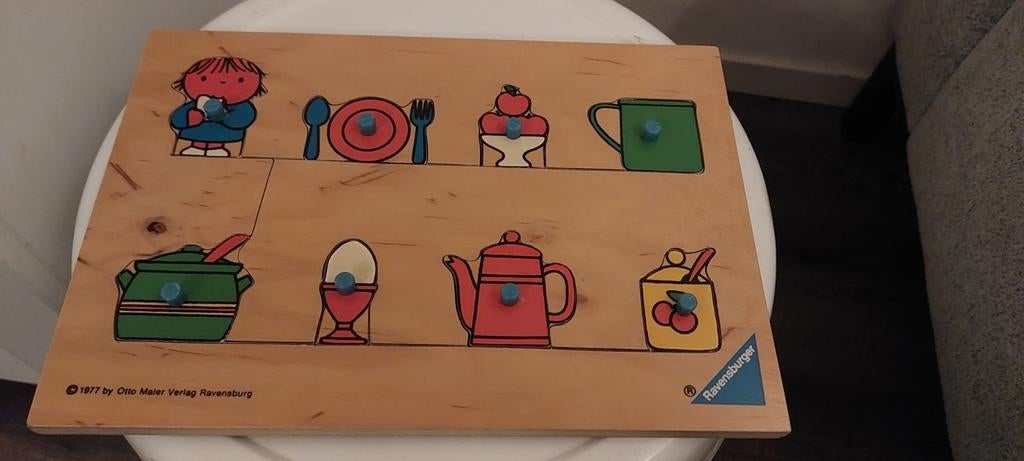 Ravensburger houten puzzel 1977 vintage Dick Bruna, Gebruikt, Ophalen of Verzenden, Van hout, Minder dan 10 stukjes