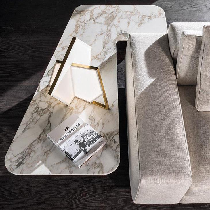 Minotti Song corner Console in duurste marmer calacatta Oro, Info@micheldethouars.nl, Minotti, 9723 CA, Ophalen of Verzenden