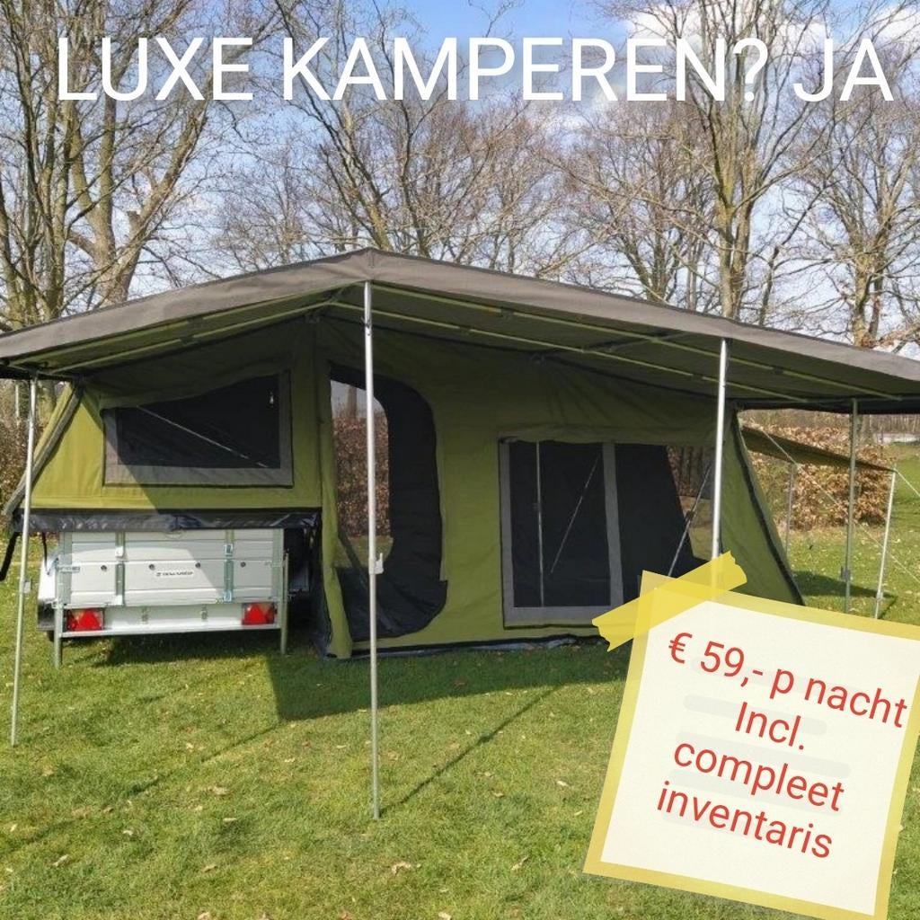Jonge Vouwwagen te huur / huren 4- 6 pers, Caravans en Kamperen, Ophalen