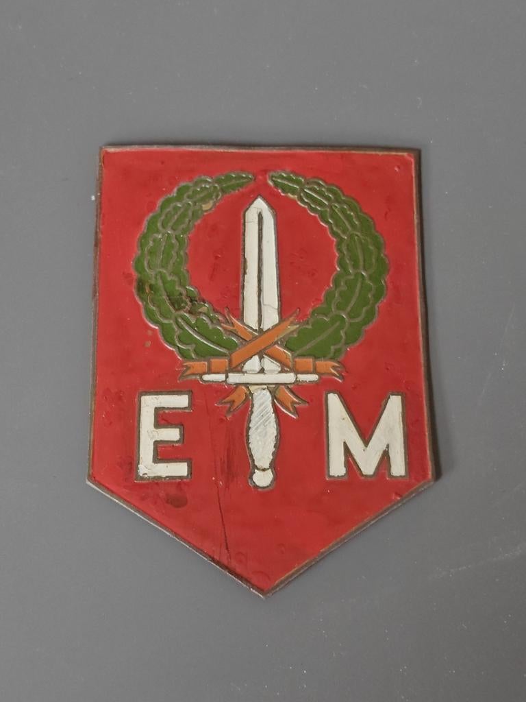 Mouwembleem EM knil Nederlandsch Indië, Ophalen of Verzenden, Landmacht, Nederland, Embleem of Badge