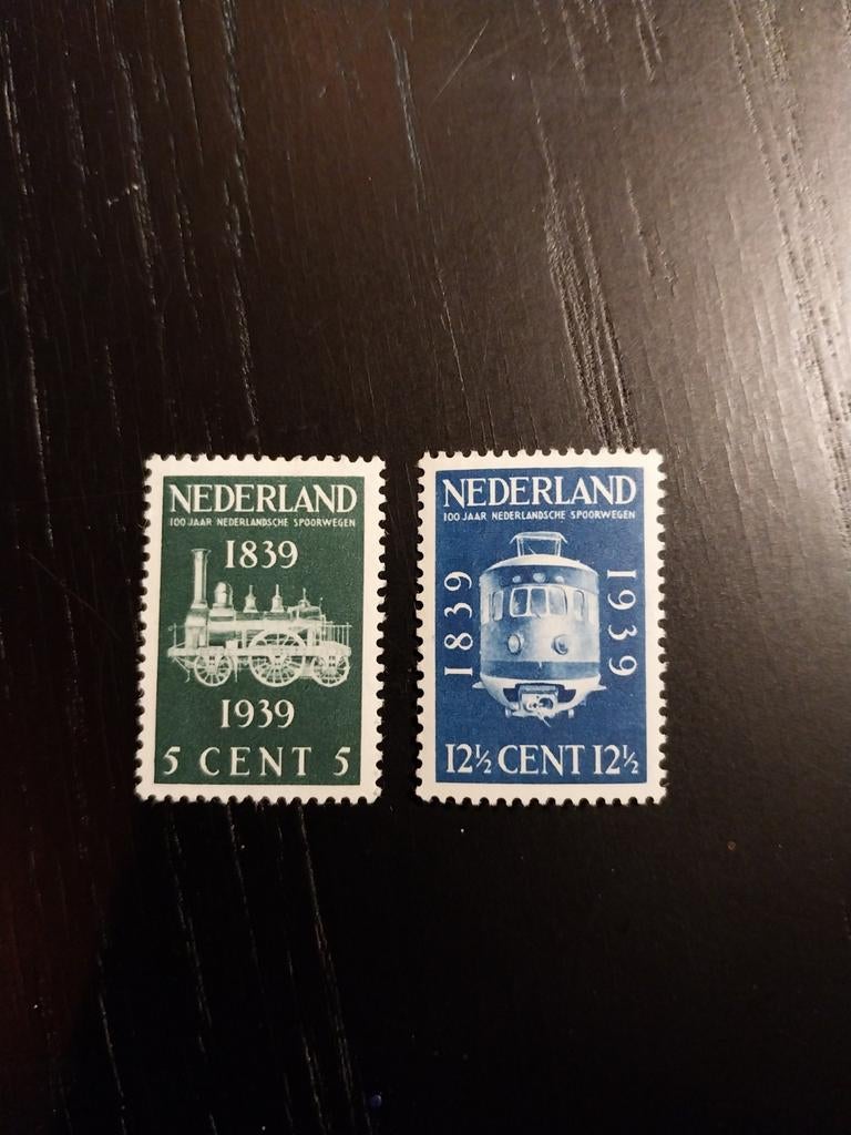 F1.   1939 100 jaar spoorwegen nvph 325 en 326, postfris, Ophalen of Verzenden