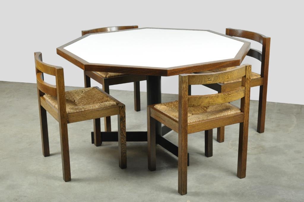 🟡 Moderne vintage Wengé eettafel, OV Rotterdam, 1970s, Gebruikt, 100 tot 150 cm, Modern vintage design, Rond