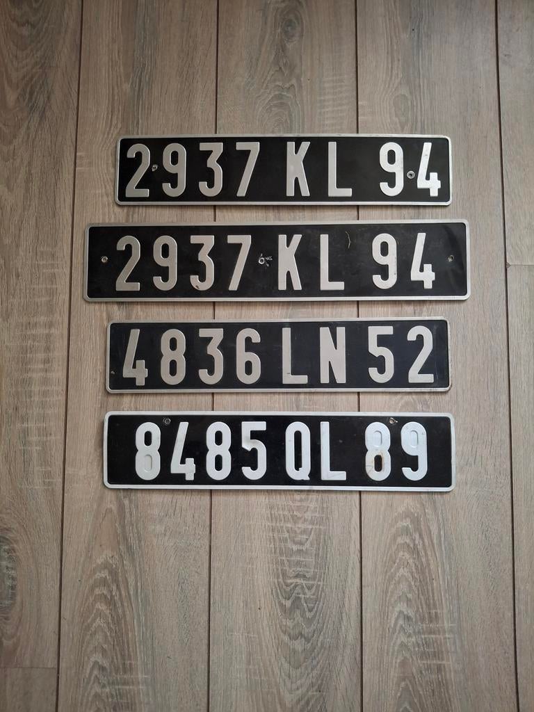 Oude Franse kentekenplaten - Set van 4, Ophalen of Verzenden, Gebruikt