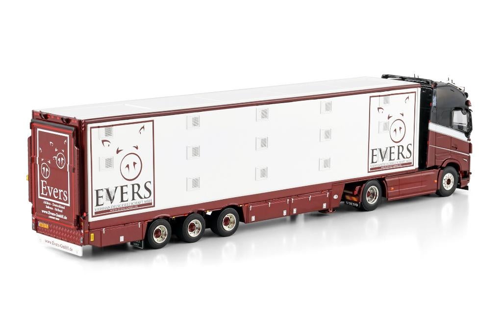 WSI VOLVO FH 5  GLOBEXL 4X2 + LIVE  STOCK TRAILER  EVERS, Hobby en Vrije tijd, Modelauto's | 1:50, Ophalen of Verzenden, Nieuw