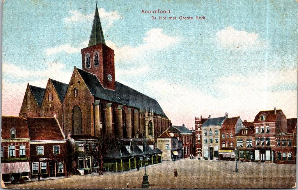 Amersfoort - De Hof met Groote Kerk, Verzenden, 1920 tot 1940, Gelopen, Utrecht