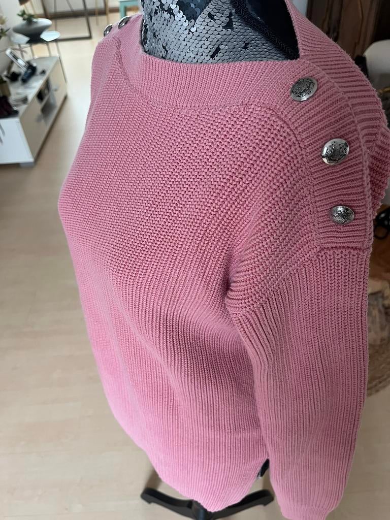 RALPH LAUREN trui rose/koraal met knoopjes als NIEUW mtM, Maat 38/40 (M), Ophalen of Verzenden, Zo goed als nieuw, Ralph Lauren