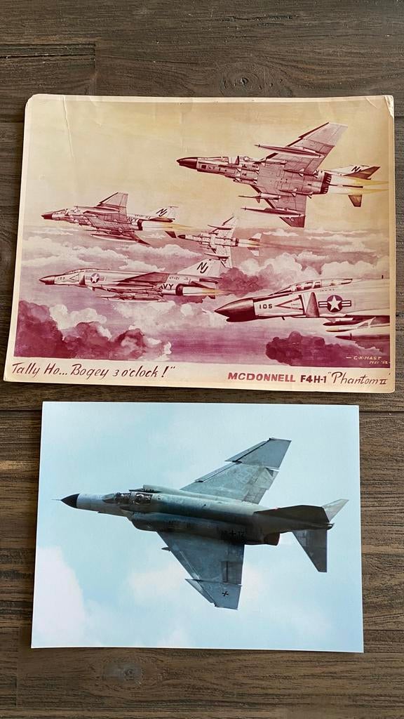 2x F-4 Phantom II foto’s, Ophalen of Verzenden, Zo goed als nieuw, Kaart, Foto of Prent