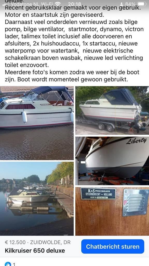 Kajuitboot kilkruiser  650 de luxe, Ophalen, Gebruikt, Binnenboordmotor, 70 tot 120 pk