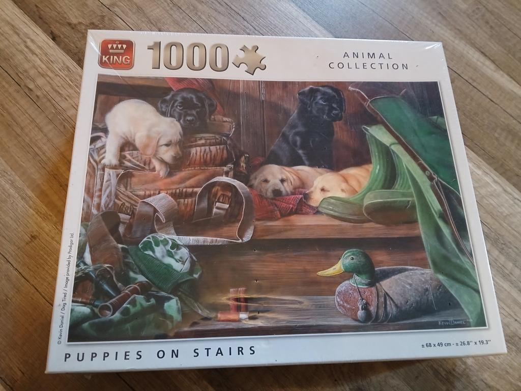 King Puzzel puppies on stairs, Ophalen, Meer dan 50 stukjes, Nieuw, 6 jaar of ouder