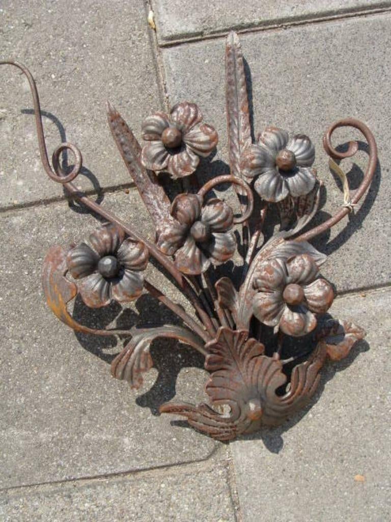 Wanddecoratie bloemen IJzer, Onbekend, Ophalen of Verzenden, Zo goed als nieuw, Onbekend